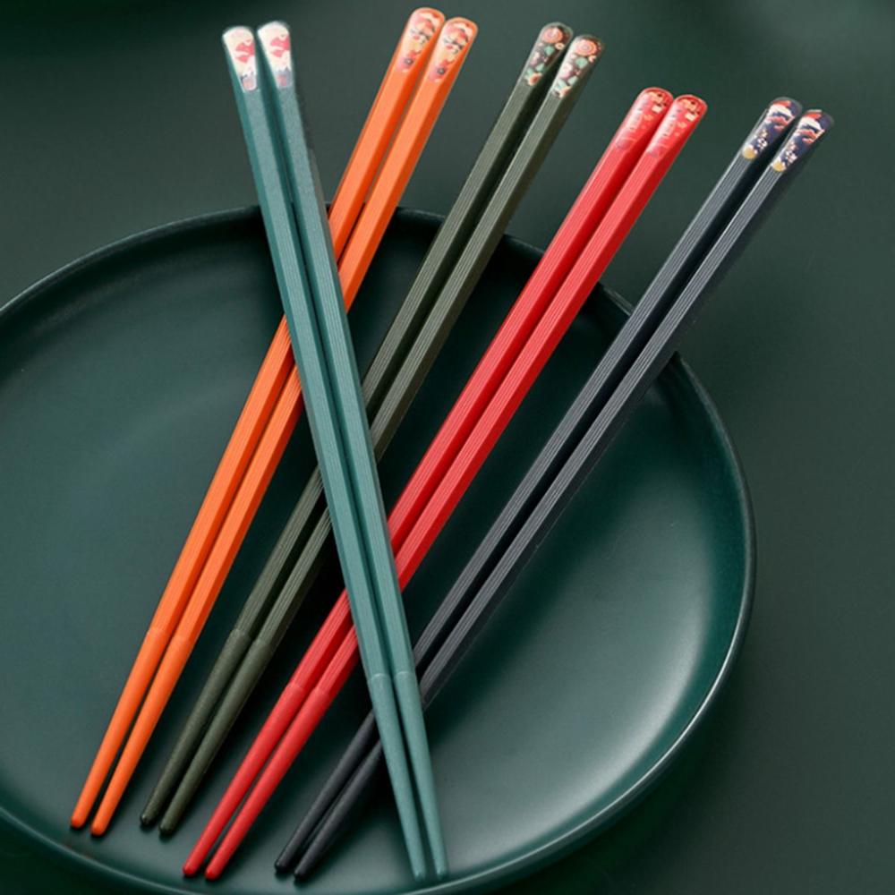 Reusable Non-slip Fiberglass Colorful Anti-bacterial Flatware Chopsticks Tableware Kitchen Utensils