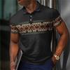 Summer Men's Casual Versatile Polo Shirt Printed Slim Fit Short Sleeved Top Hot Selling
