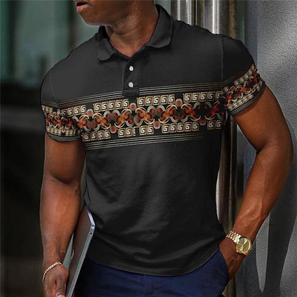 

Летняя мужская повседневная универсальная рубашка-поло с принтом, облегающий топ с коротким рукавом, хит продаж S оранжевый