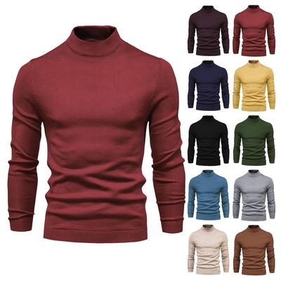 Autumn And Winter Thickened Warm Sweater Medium Collar Men's Multi-color Sweater