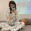 Pajamas Women's Autumn and Winter Thickened Flannel Cartoon Cute Coral Fleece Can Keep Warm Outside and Wear Home Service Suits