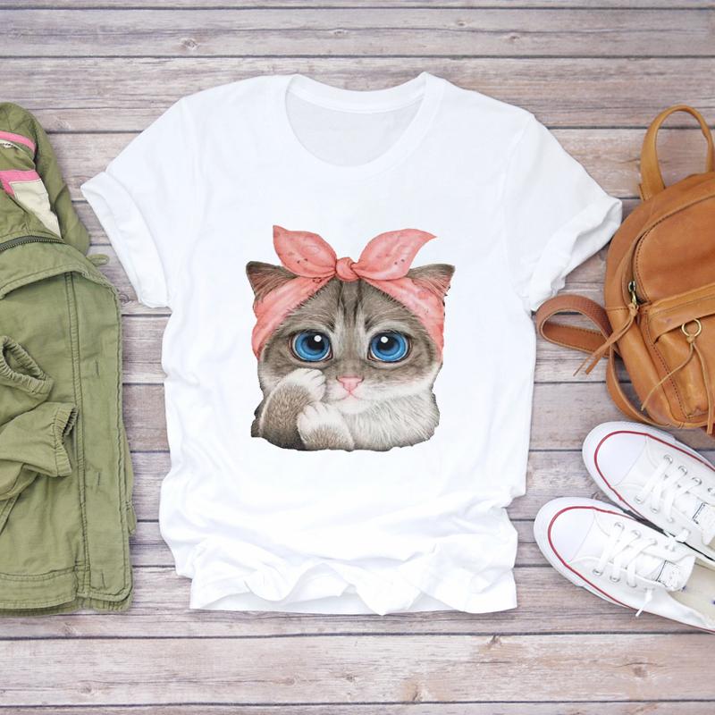 Women Cartoon Dog Tshirts Funny Face Animal Casual Pet Love Fashion Print Lady T-Shirts Top Womens Graphic Female T-Shirt