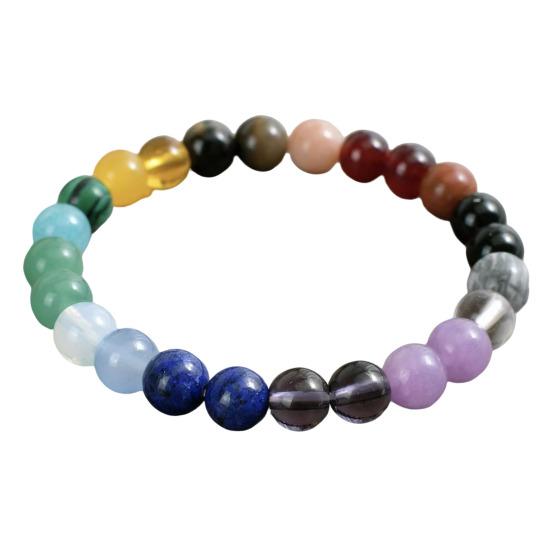 Natural Stone Beaded Bracelets Semi-Precious Gemstones Beaded Bracelets Healing Stretch Round Bead Bracelets for Men Women