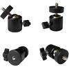 3 Pack Mini Ball Head 1/4'' Screw Swivel Tripod Head Mount 360 Degree Rotating Base Adapter Ballhead for Camera Tripod Dash Cam Phone Clip