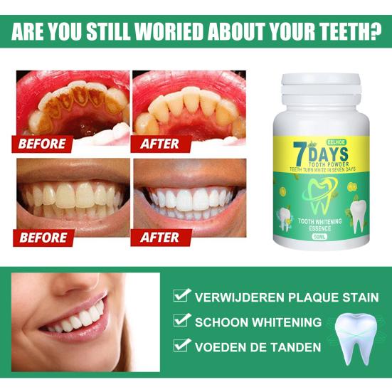 50 ml Zahnpulver zum Aufhellen, Entfernen von Rauchflecken, Entfernen von Kaffeeflecken, Teeflecken, Reduzieren von Plaque, Zahnpflege 