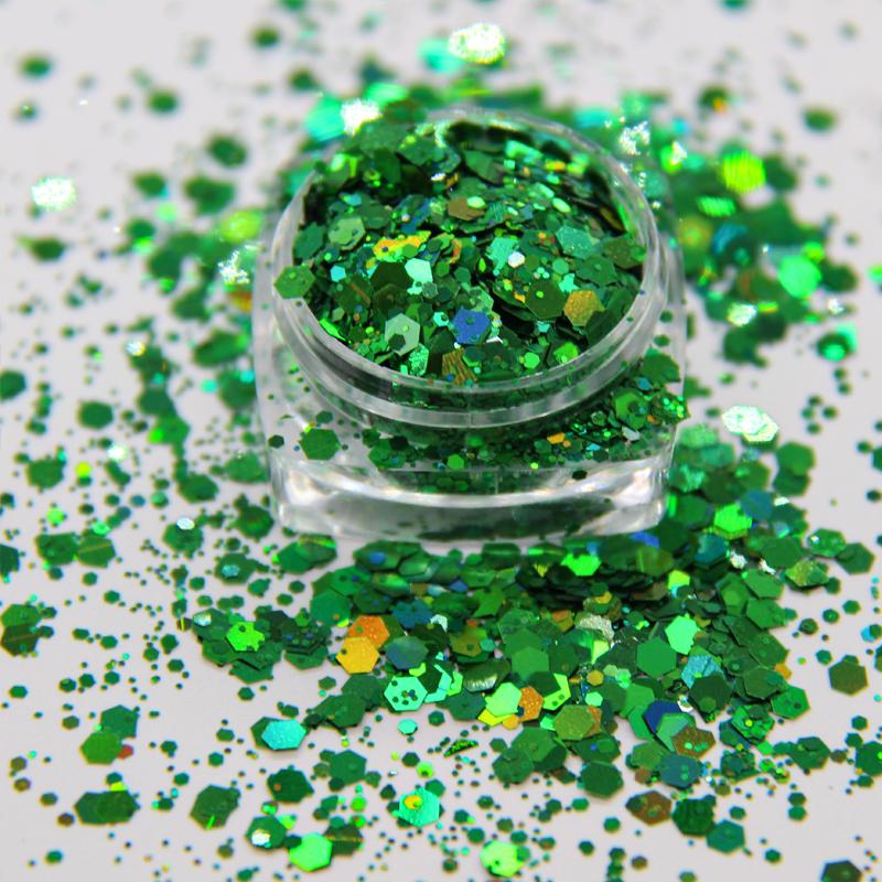 Holographic Cosmetic Christmas Decorations Chunky Glitter Nail Iridescent Flakes Sparkles Face Body Hair Nail Glitter Sequins