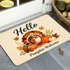 Fall Thanksgiving Doormat: Cute Owl and Turkey-Patterned Rug, Soft Non-Slip Welcome Mat, Holiday Party Home Decor