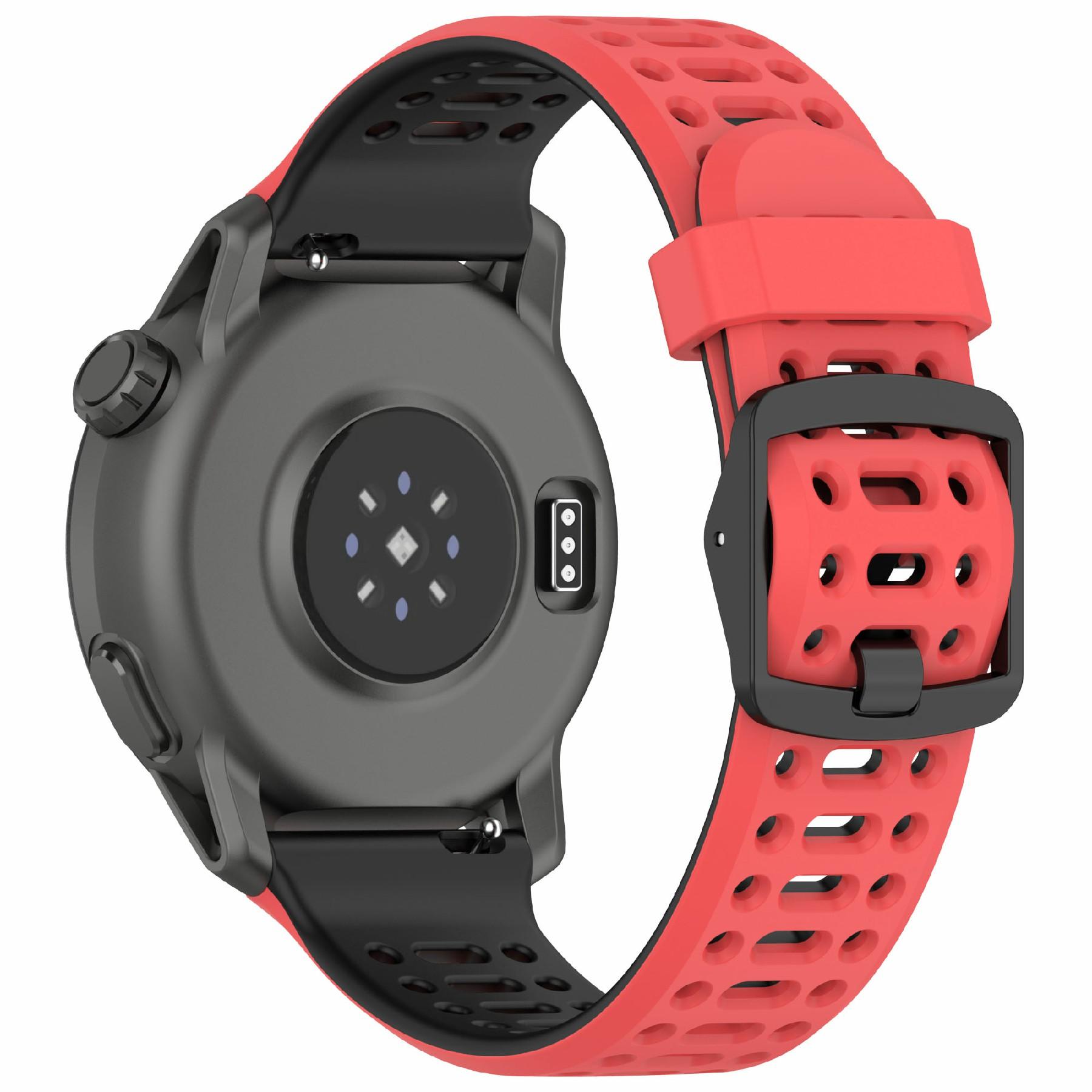 

Для Coros Pace 2/Apex 2/Apex 42mm Ремінці 20мм Двоколірний Силіконовий Ремінець для Годинника Red/Black