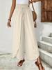 Women's Elegant Slit Hem Drawstring Loose Pants - Lightweight Casual Wear for Spring, Summer & Autumn