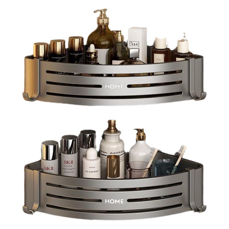 Gun Ash Bathroom Triangle Shelf No Punching Shower Room Toilet Corner Triangle Basket Toilet Wall Hanging Storage Rack