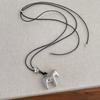Metal Horse Pendant Necklace For Women Simple Adjustable Long Rope Sweater Chain  Versatile Accessories