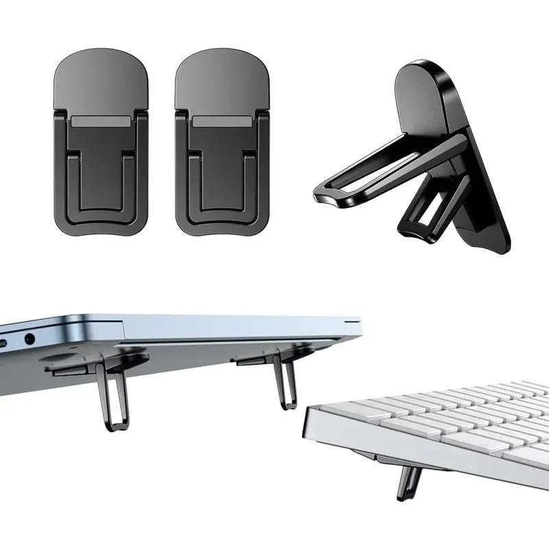 2PCS Zinc Alloy Mini Portable Legs Laptop Stand Holder For Notebook Support Keyboard Holder Foldable Height-adjustable cooling support