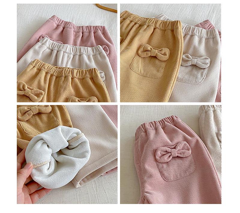 Pantaloni in Velluto a Coste con Fiocco da Ragazza - Stilosi Casual Invernali 2025