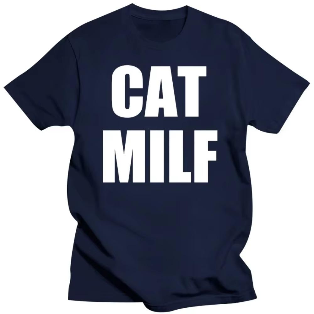 Funny Cat Milf T Shirts Emo Summer Style Graphic Cotton Streetwear Short Sleeve Humor Quote Gifts T-shirt Mens Clothing