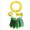 Hawaiian Luau Costume Set Leaf Skirt Flower Lei for Kids Adults Party Outfit