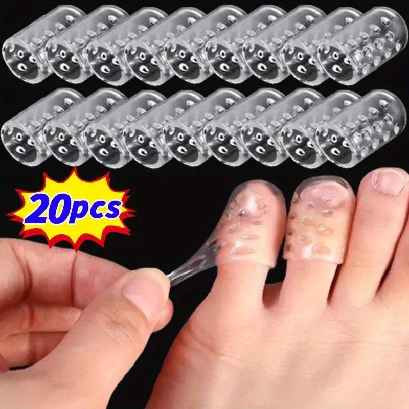 

20Pcs silicone toe protector breathable gel toe cap men and women tasteless toe cover small toe anti friction toe tube M