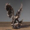 Antique Bronze Lifelike Eagle Sculpture Resin Animal Statue Home Decor Craft Ornament for Bedroom and Living Room