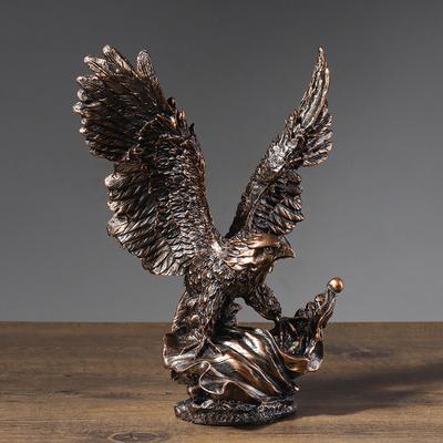 Antike Bronze Lebensechte Adler Skulptur Harz Tier Statue Heimdeko Handwerk Ornamente für Schlafzimmer und Wohnzimmer