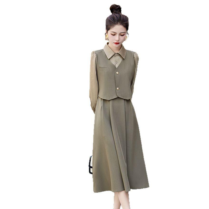 Design Dress Women's Spring New Three-piece Long-sleeved Skirt Slim Temperament Shirt Skirt Tide