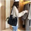 Korean Style Women’s 2025 Canvas Crossbody Tote - Large Capacity, Simple Literary Design