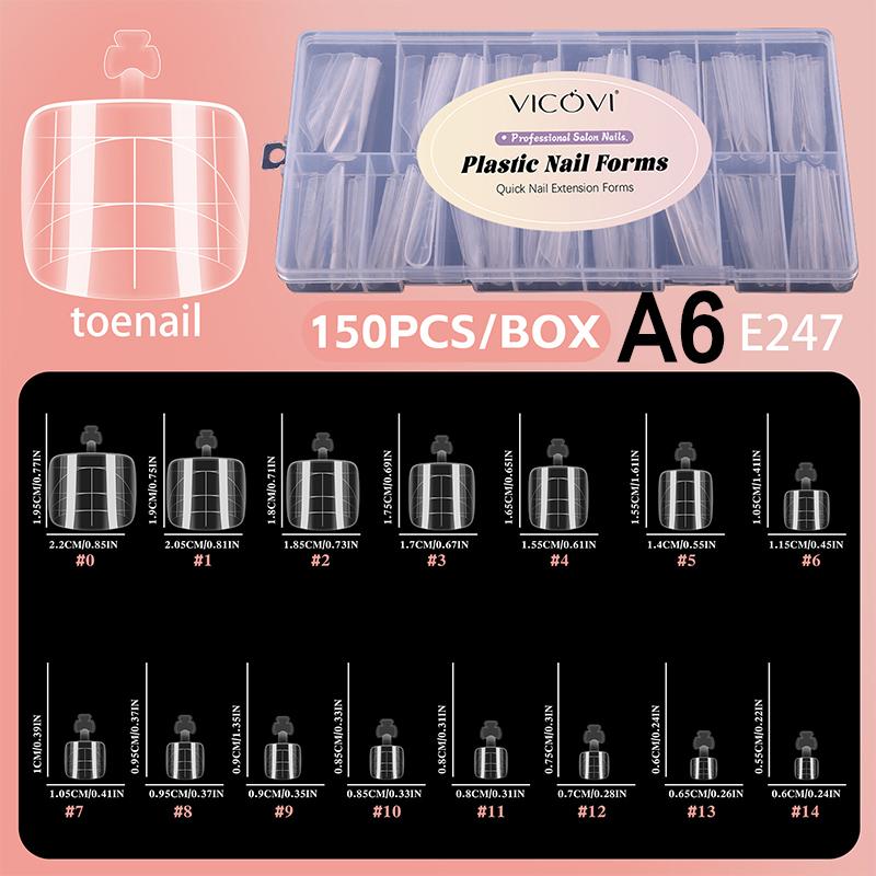 150 Buc/Cutie Forme Duale Unghii Pătrat Coffin Migdală Șablon Extensie Unghii Șabloane pentru Construcție Rapidă Gel UV Instrument Manichiură