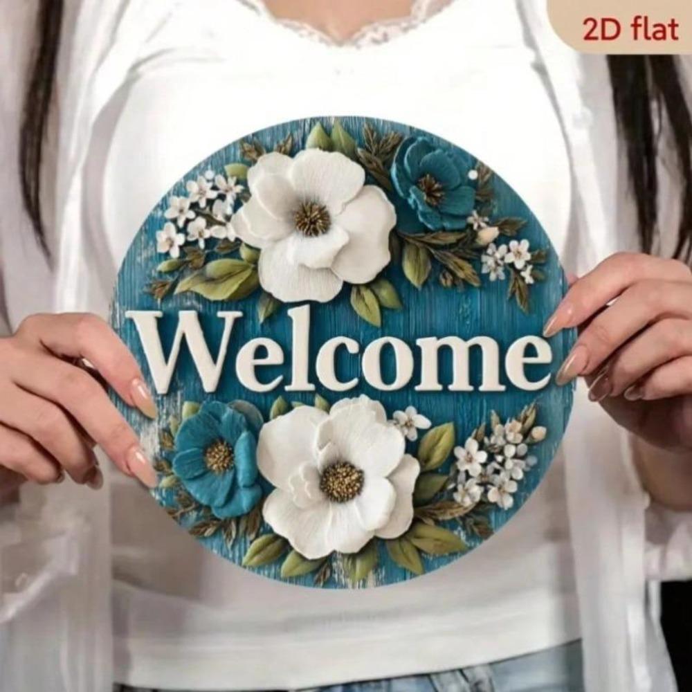 Metal Wall Art Welcome Sign Country Style Home Garden Office Cafe Decor