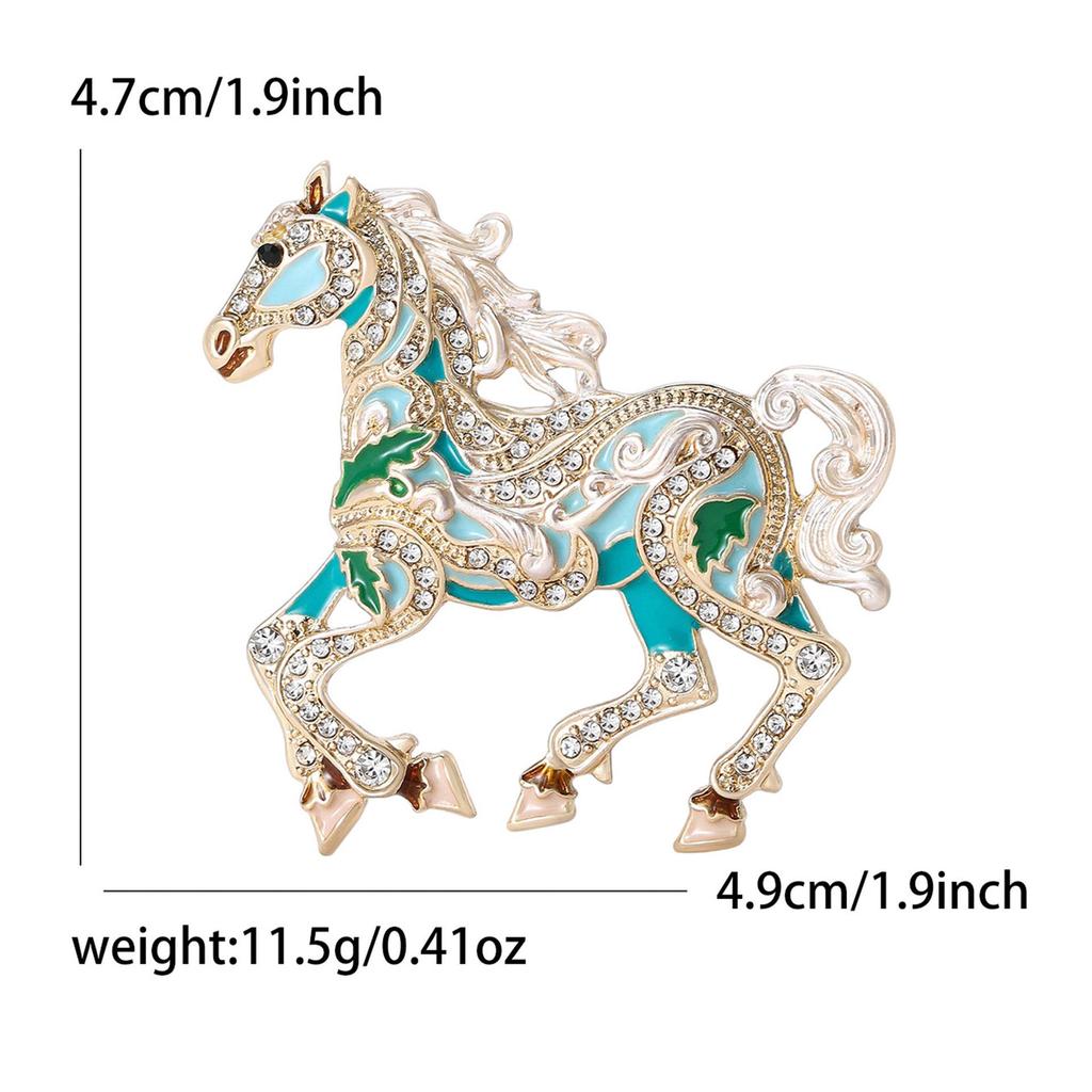 Süße Strass-besetzte Pferde-Brosche - Niedliches Modeaccessoire