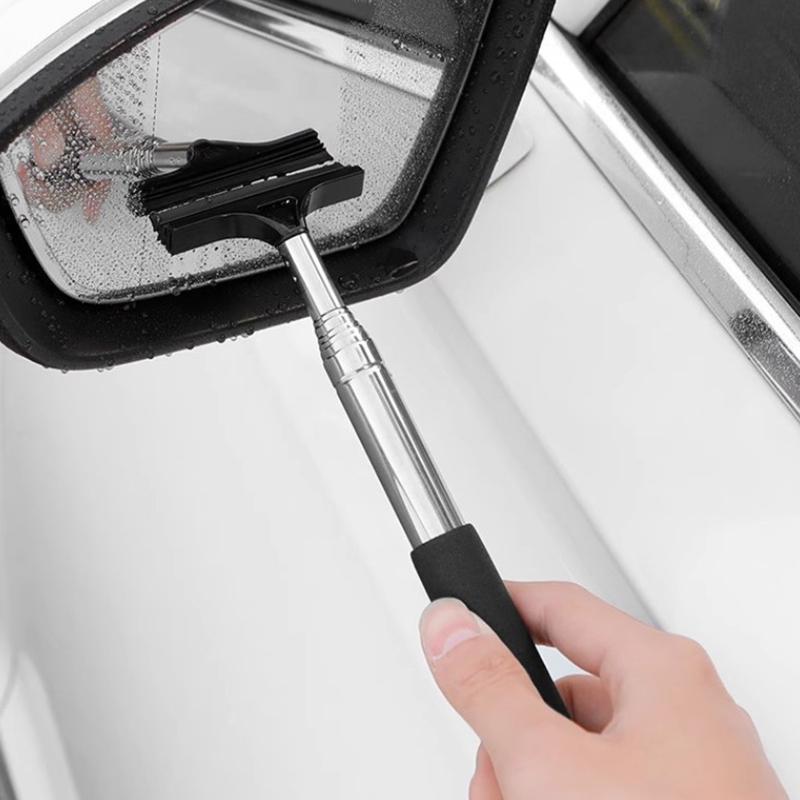 Car Rearview Mirror Wiper, Telescopic Squeegee For Auto Glass, Portable Water Cleaner Rod, Mini Automotive Cleaning Tool