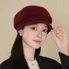 Hat Women's Autumn and Winter Wool Hat Fashion Rabbit Hair Beret Fleece Thickened Knitted Cap