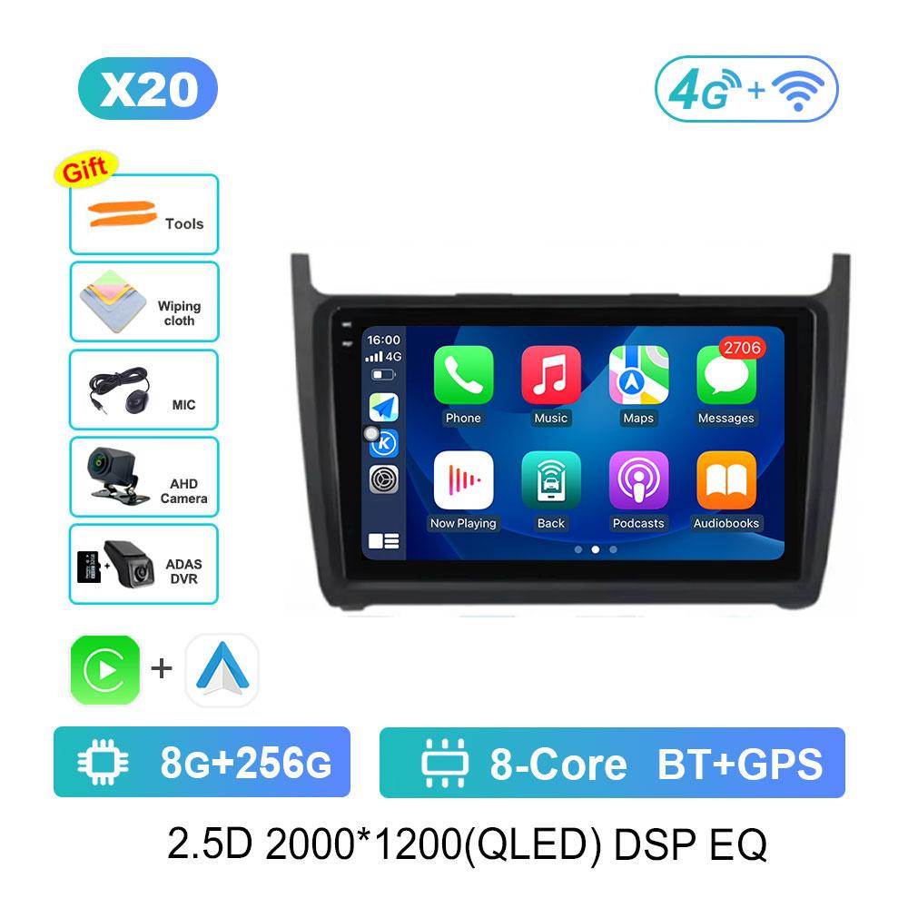 Android 14 Car Video Multimedia Player for VW Volkswagen POLO 5 2008 - 2017 GPS Navi DSP Stereo WiFi BT 4G HD Touch Screen
