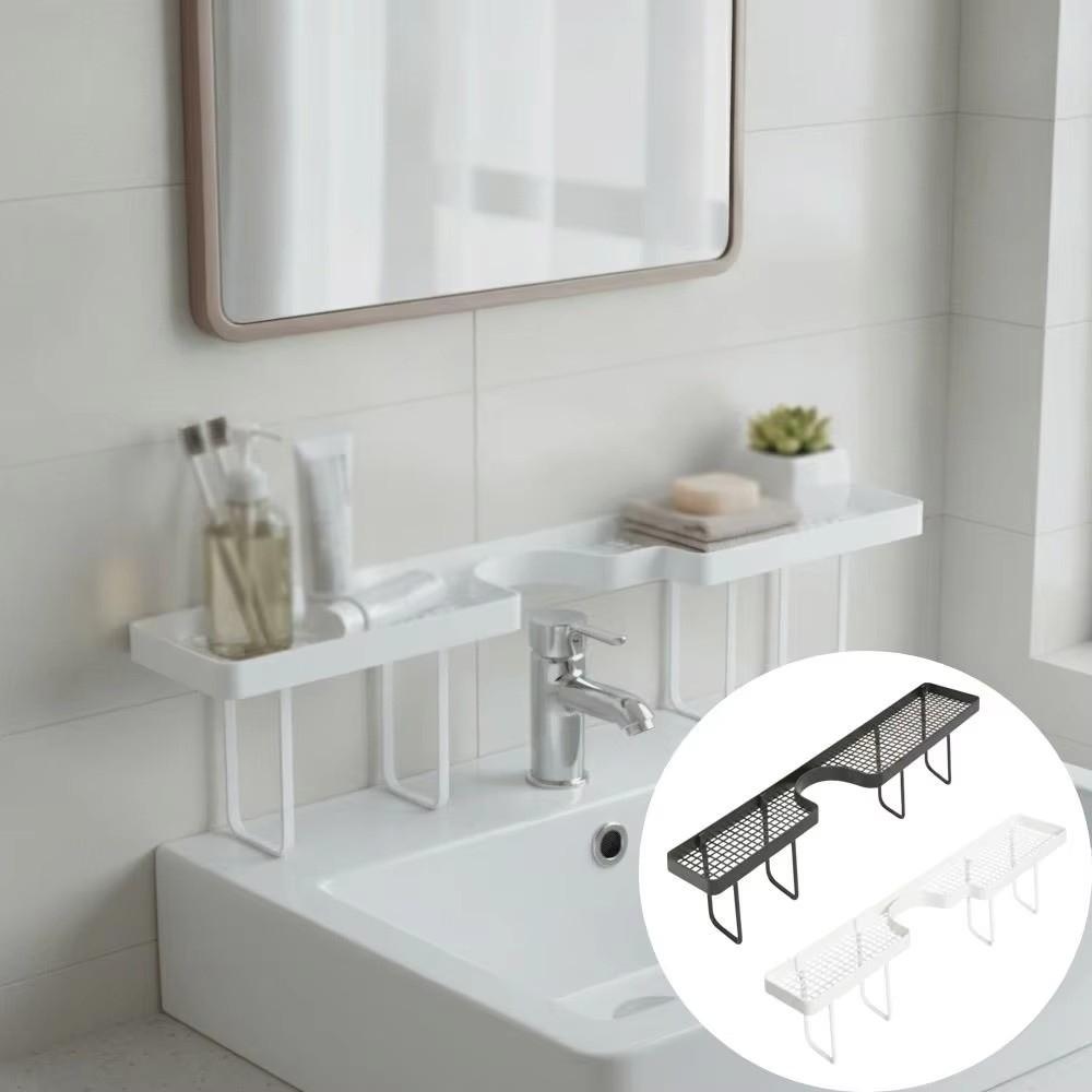 No-Drill Bathroom Storage Rack Rustproof Sink Shelf Sturdy Bathroom Organizer for Bathroom Counter