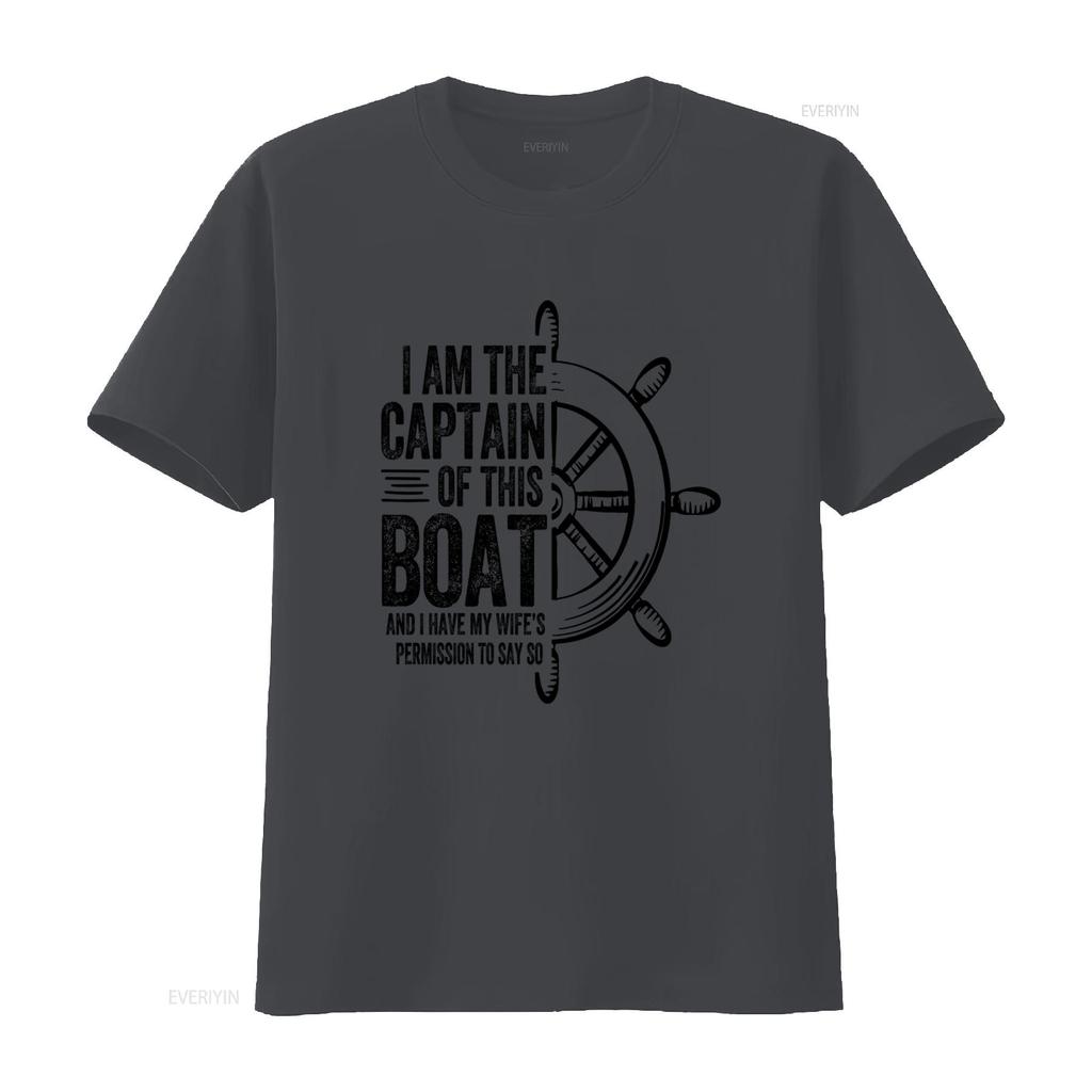Mens Boating Captain T Shirt I Am The Of This Boat Sailing Skipper Design Vintage Washed Graphic Casual Stylish