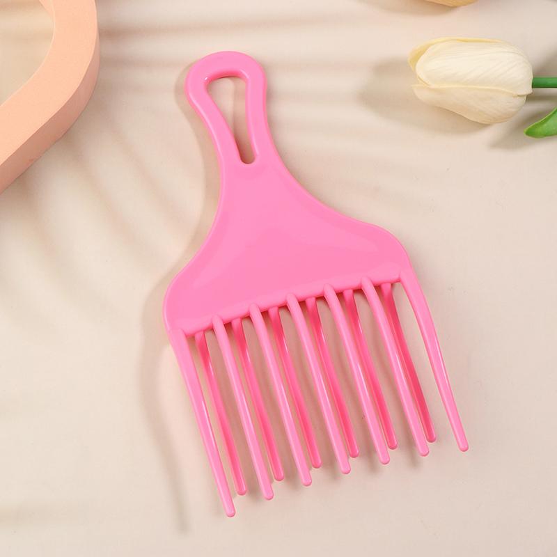 1 Peine Afro con Púas Insertables Peine Ancho Dientes Horquilla para el Cabello Cepillo Hombre Cabello Cabeza con Aceite Peine de Plástico con Engranajes Herramientas de Peluquería para Cabello Afro Rizado