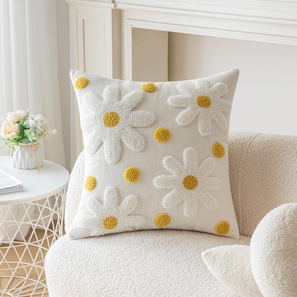 Nordic Flower Tuft Pillow Internet Celebrity Ins Style Tulip Pillow Living Room Sofa Cute Cushion Without Core