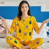 Set Pigiama da Donna Cartoni Animati Pigiama Manica Lunga T-shirt+Pantaloni Tuta Due Pezzi Primavera Autunno Abbigliamento Casa Moda Nightwear