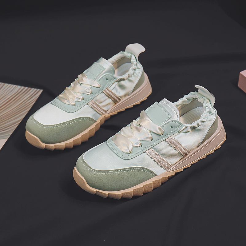 

Весна и осень Новый дизайн Sense Retro нескользящие повседневные универсальные кроссовки атласная платформа немецкие кроссовки для женщин 40 зелёный