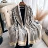 Versatile Pattern Printing Double-Sided Imitation Cashmere Scarf Winter High-End Warm Shawl Women