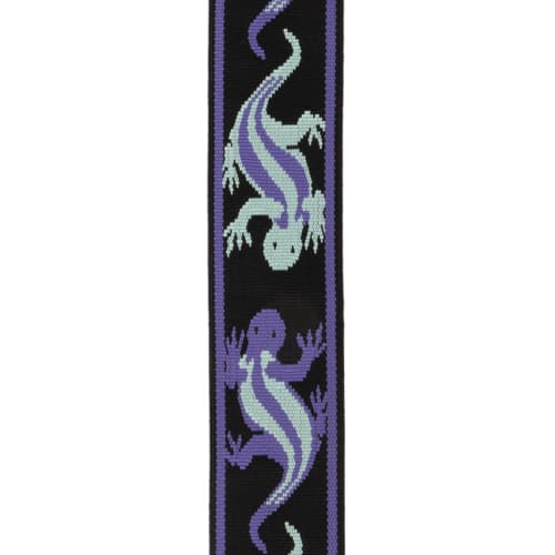 D'Addario Vingate Strap Collection Teal Lizards 50BALPW02 Guitar Strap with Strap Locks
