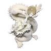 Dragon Playing Dragon Crystal Ball Holder Ornament White Dragon Interior 5 Claws Feng Shui Goods Lucky Charm Good Luck Good Luck Coconut Fruit Object