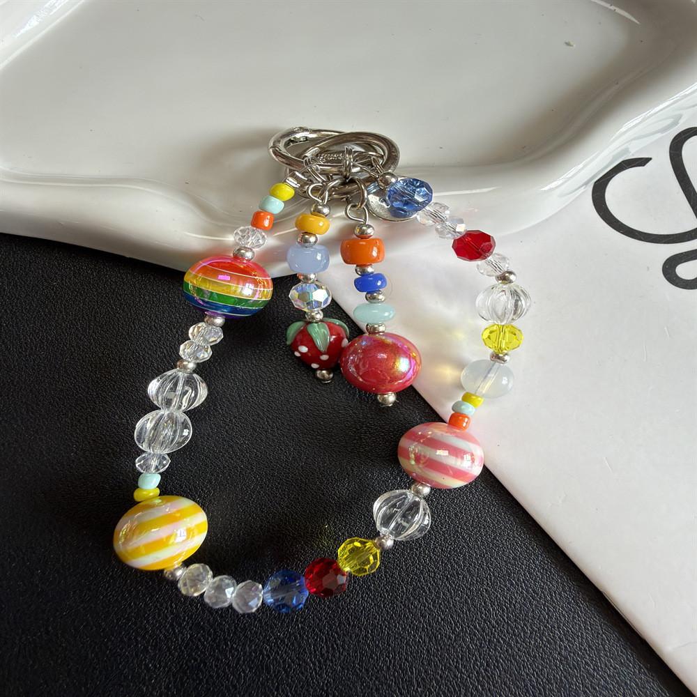 Summer Flower Cartoon Phone Strap With Pvc Beads And Cute Pendant For Girls And Teens