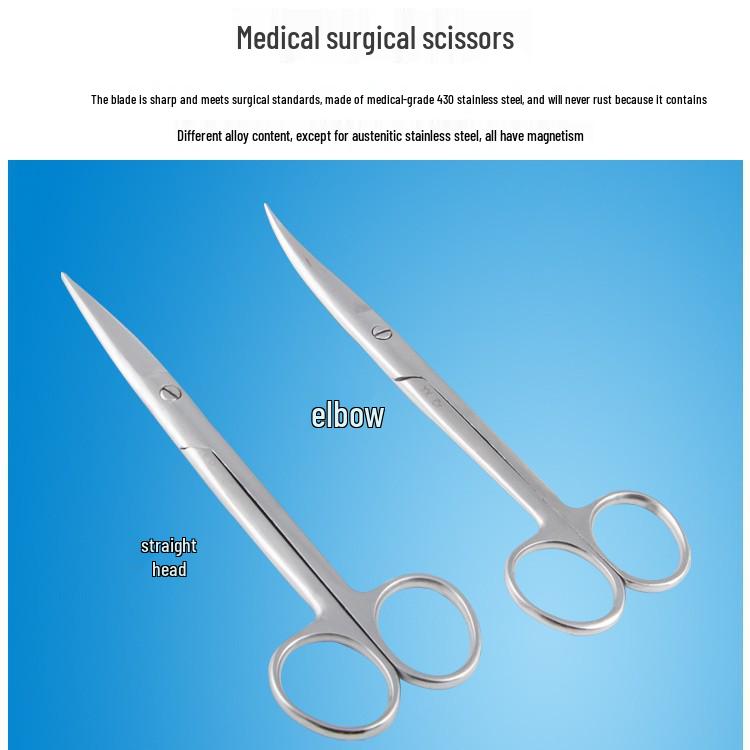 Stainless Steel Surgical & Teaching Dissection Scissors - Straight/Round Cutting & Gauze Scissors
