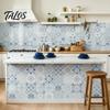 PVC Tile Decals for Walls 24Pcs Peel And Stick Backsplash Tile, Retro Blue Kitchen Backsplash, Decorative Wall Heat Resistant Stickers Stickers,