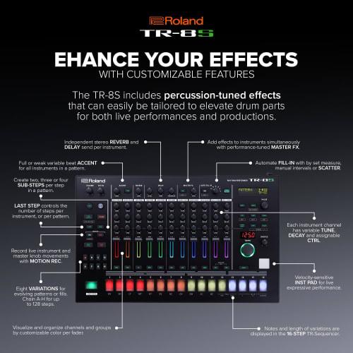Roland TR-8S Rhythm Performer Drum Machine/Rhythm Machine for Beat Production/Beat Making/Music Production/Live Performance/DTM/Equipment AIRA aira