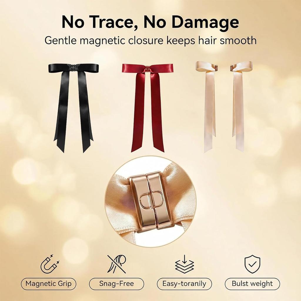 Magnetic Butterfly Bow Hair Clip Strong Hold Anti-Slip Design for Daily Hairstyling Home Travel Use and Valentine's Day Gift