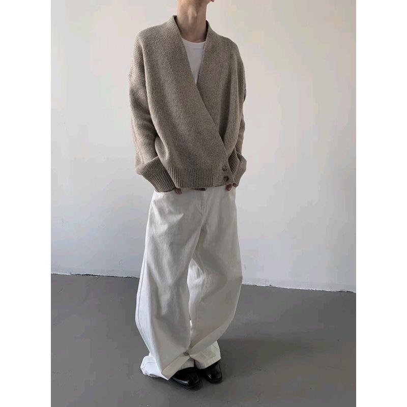 Unisex Korean Style V-Neck Knitwear Sweater Cardigan - Autumn/Winter Loose Fit