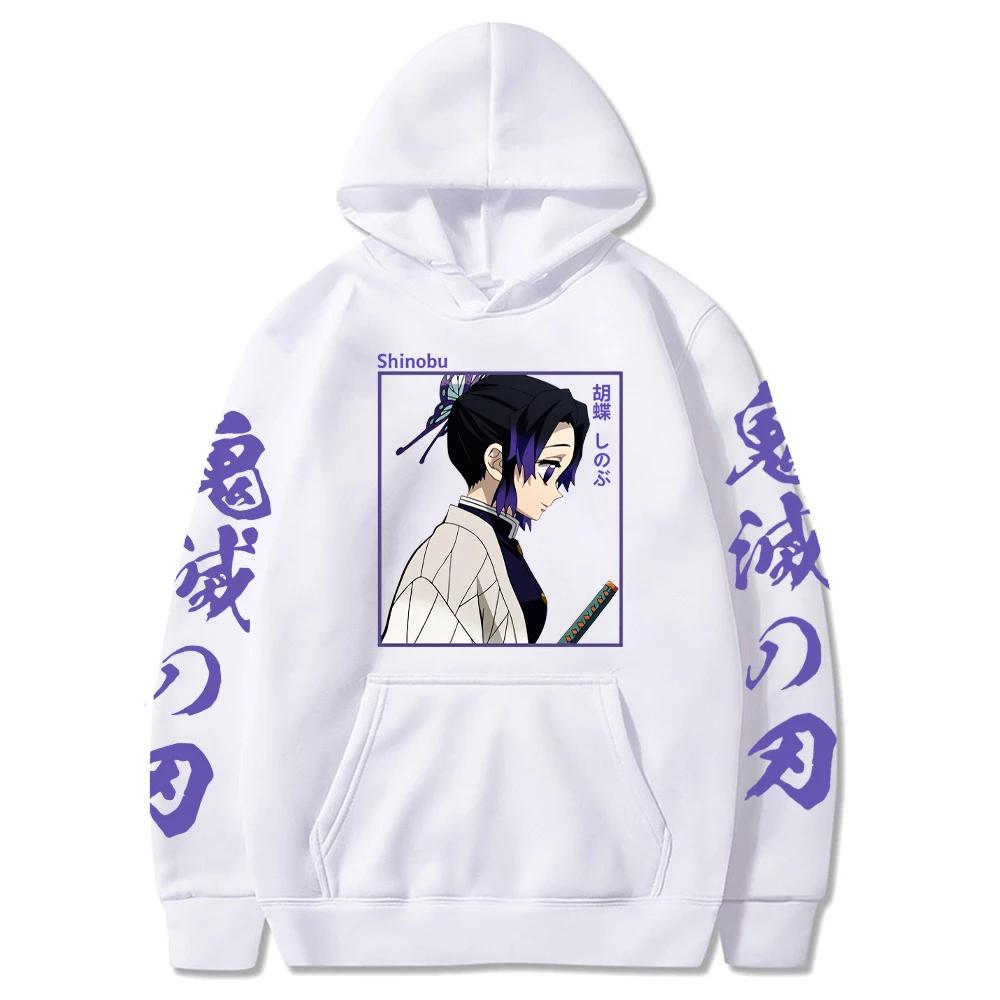 Demon Slayer Japan Anime Men And Women Hoodies Long Sleeve Shinobu Kocho Plus Size Sweatshirts Unisex Autumn Winter Pullover