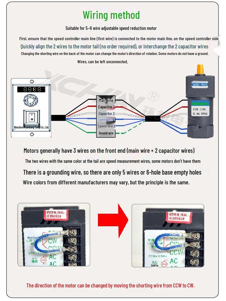 Intelligent UX-52 Motor Speed Controller with Digital Display, 220V Geared Motor, US-52 Speed Control Switch, 6W-250W