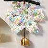Hand-knitted Christmas Bell Pendant 16cm Crisp Sound Crochet Snowflake Pendant Ribbon Bow Creative Woven Xmas Tree Pendant