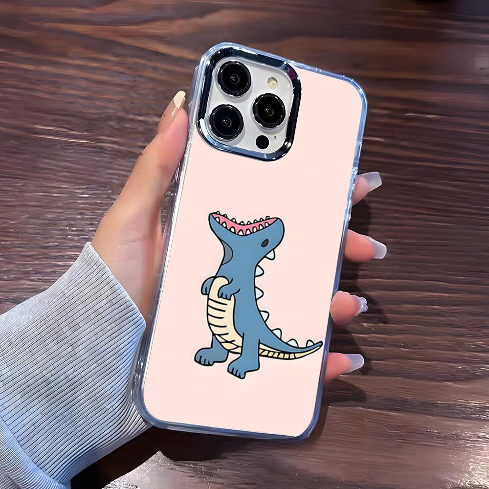 Cute Cartoon Dinosaurs Phone Case For IPhone 17 Pro Max 16 15 14 Pro Max IPhone 13 Pro Max 11 Plus Transparent Cover