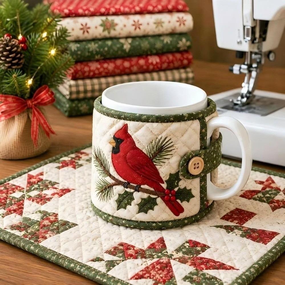 Deer Christmas Ornaments Snowman Mug Protective Cover Atmosphere Christmas Tea Cup Holder Mug
